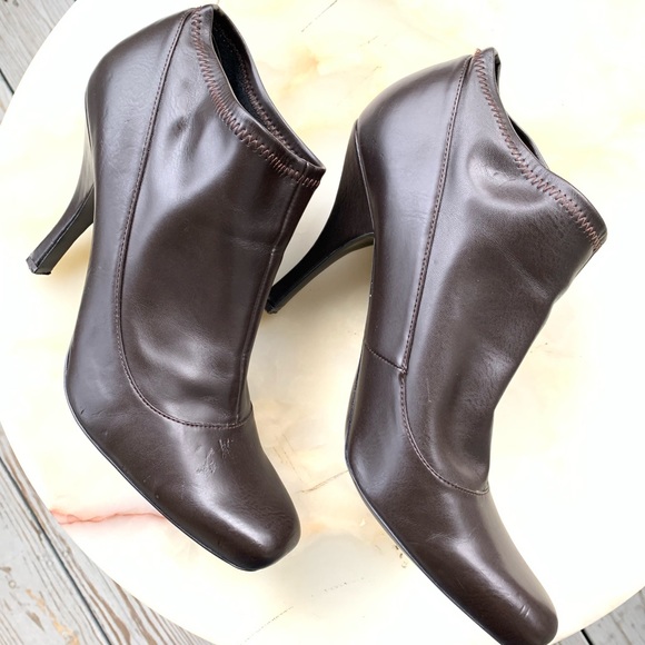 Brown Ankle Boots Nine West Womens Size 